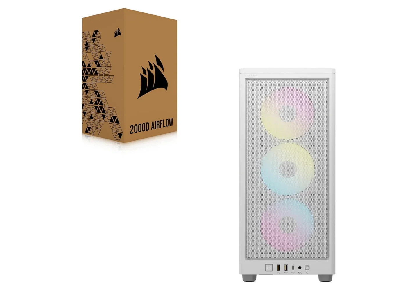 Corsair iCUE 2000D RGB AirFlow ITX Tower Case - White - Image 3