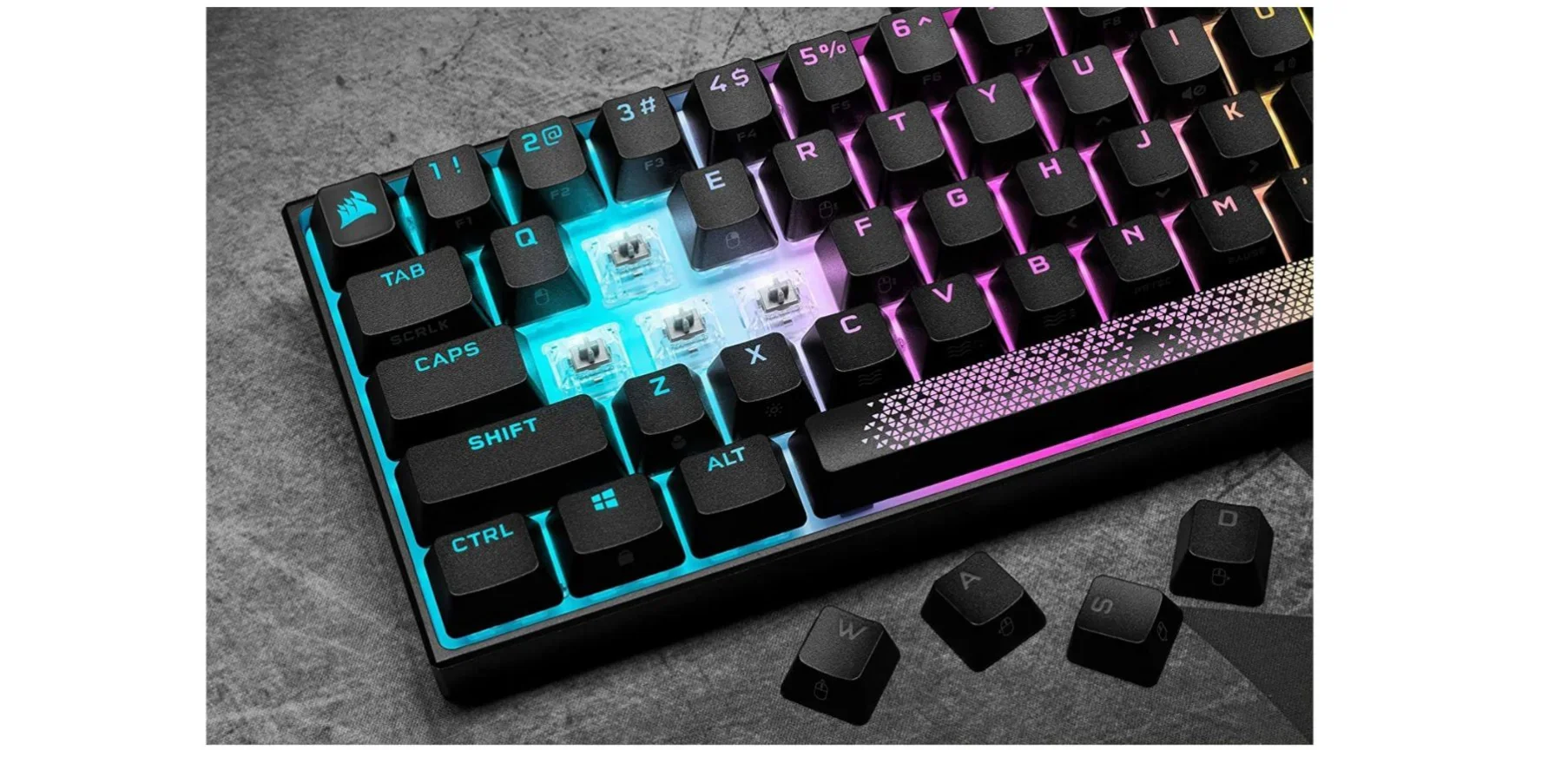 Corsair K65 RGB MINI 60% Mechanical Gaming Keyboard - Cherry MX Speed - Image 3