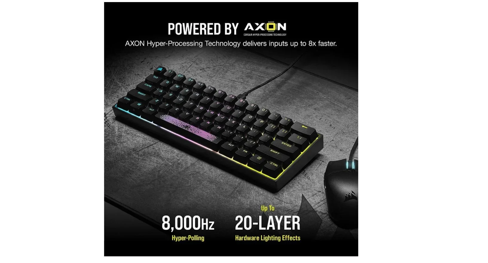 Corsair K65 RGB MINI 60% Mechanical Gaming Keyboard - Cherry MX Speed - Image 5