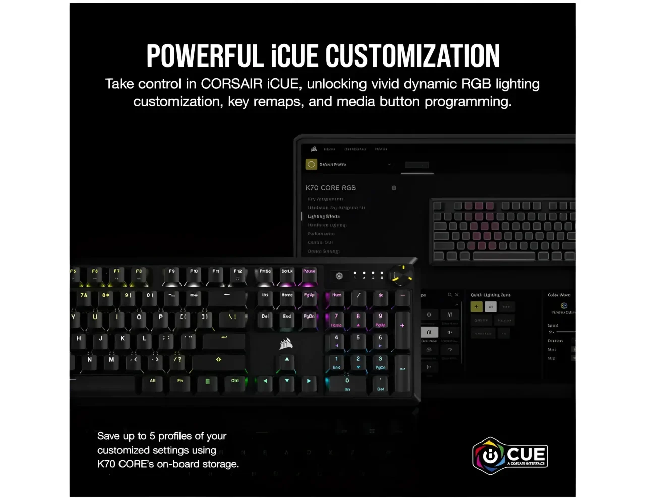 Corsair K70 CORE RGB Mechanical Gaming Keyboard - Red Linear - Image 6