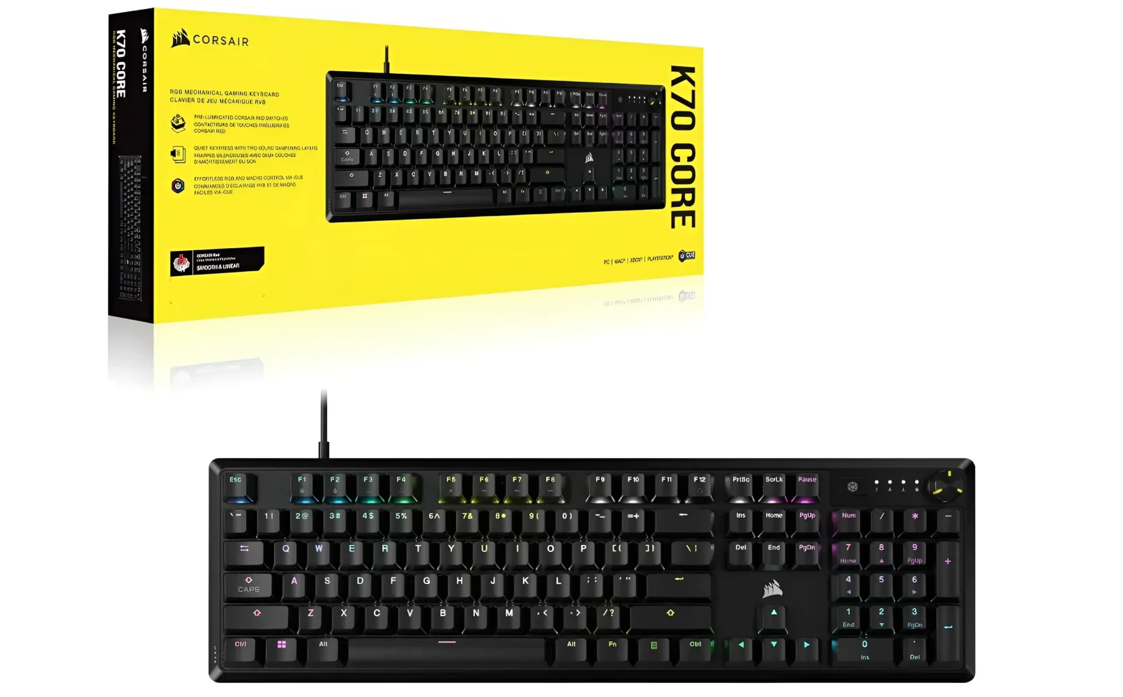 Corsair K70 CORE RGB Mechanical Gaming Keyboard - Red Linear - Image 8