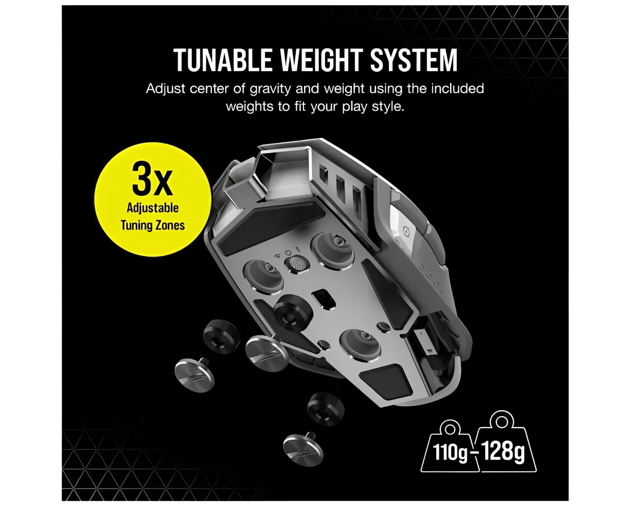 Corsair M65 RGB ULTRA Optical Silver Alu Wireless Gaming Mouse - White - Image 6