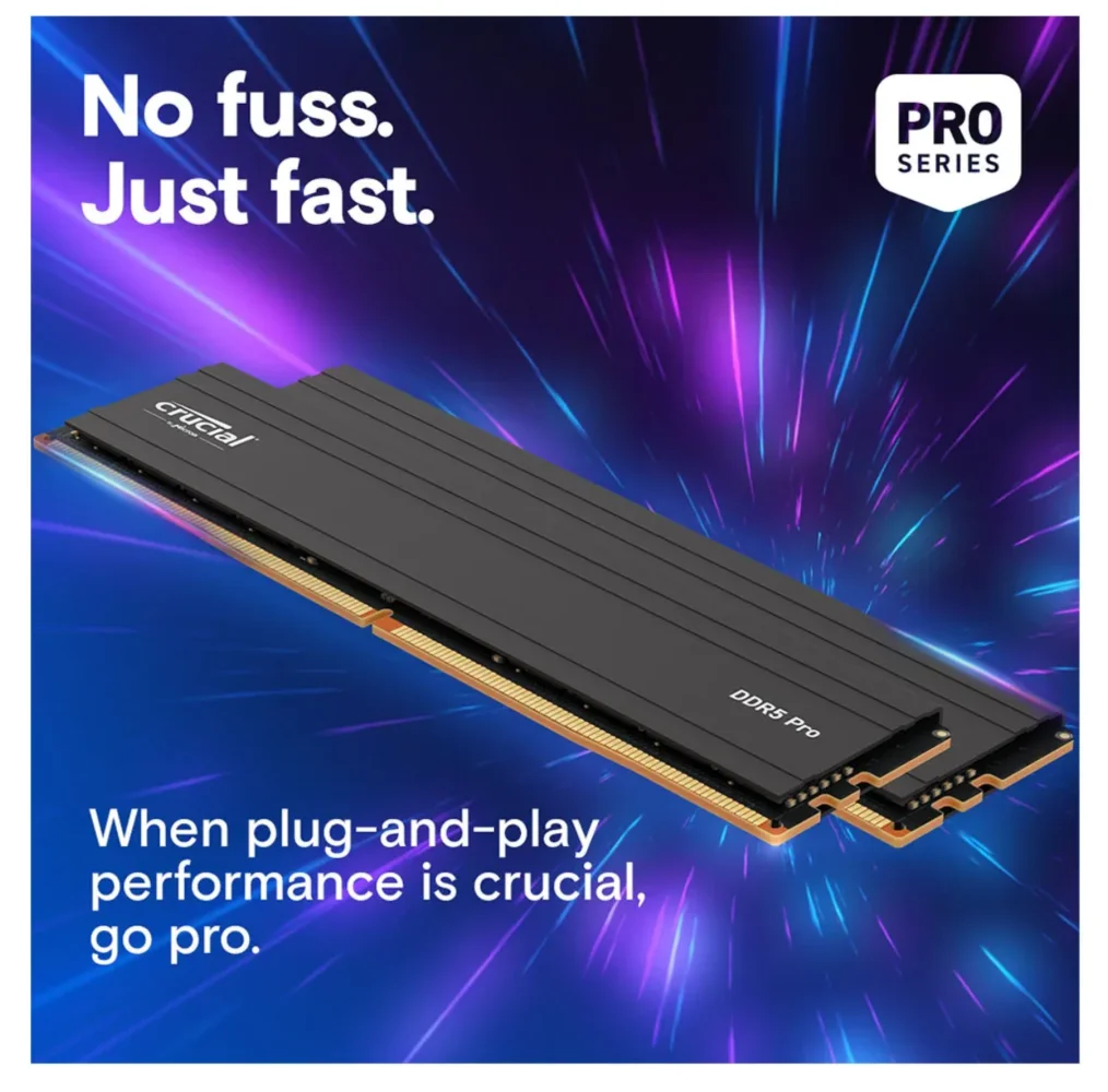 Crucial Pro 64GB (2x 32GB) DDR5 5600MT/s CL46 Desktop Memory - Image 3