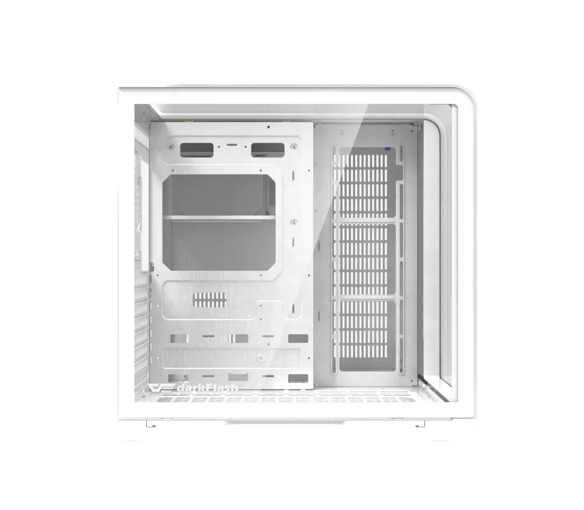DarkFlash L280 ATX Curved Tempered Glass PC Case - White - Image 3