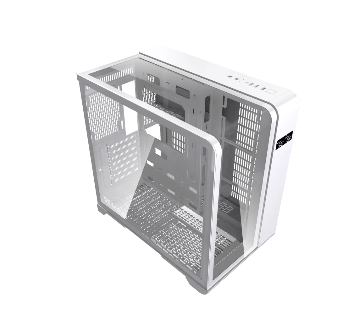 DarkFlash L280 ATX Curved Tempered Glass PC Case - White - Image 5