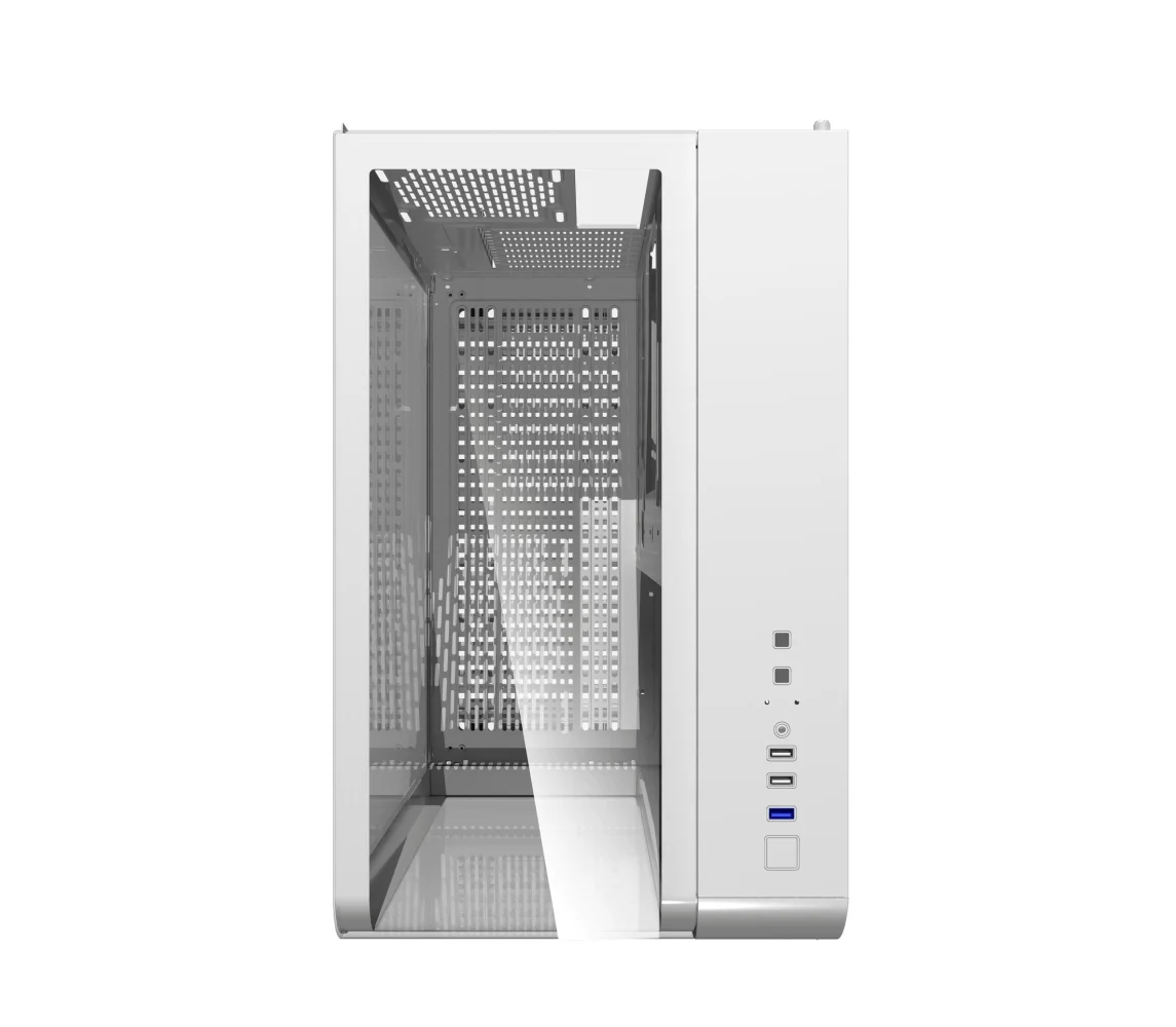 DarkFlash L280 ATX Curved Tempered Glass PC Case - White - Image 6