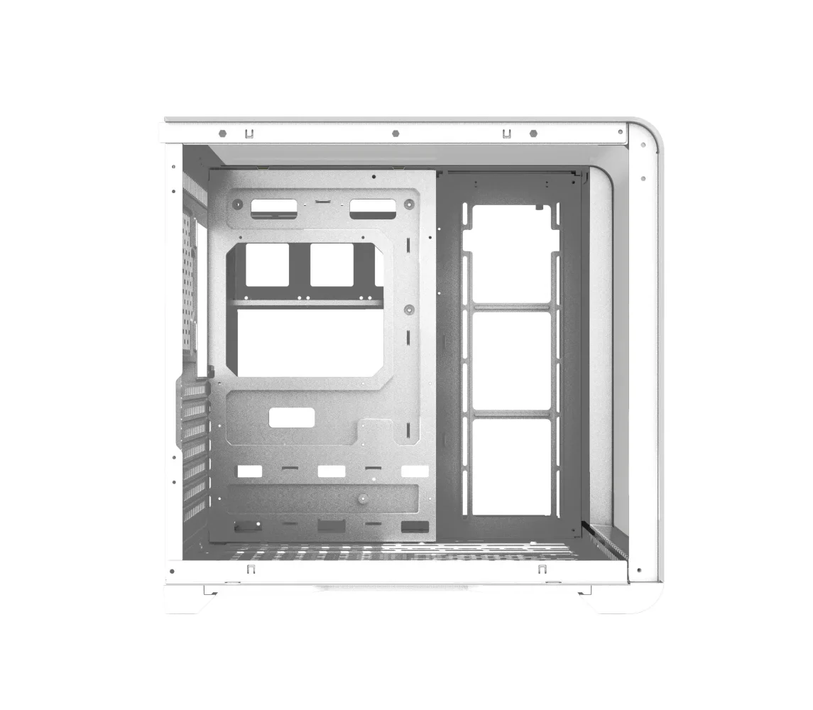 DarkFlash L280 ATX Curved Tempered Glass PC Case - White - Image 7