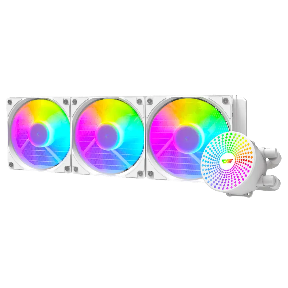 DarkFlash Radiant DC360 360mm Liquid CPU Cooler - White - Image 4