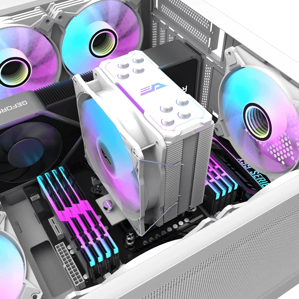 DarkFlash Storm Z4 Pro Mist Tower White ARGB CPU Cooler - Image 7