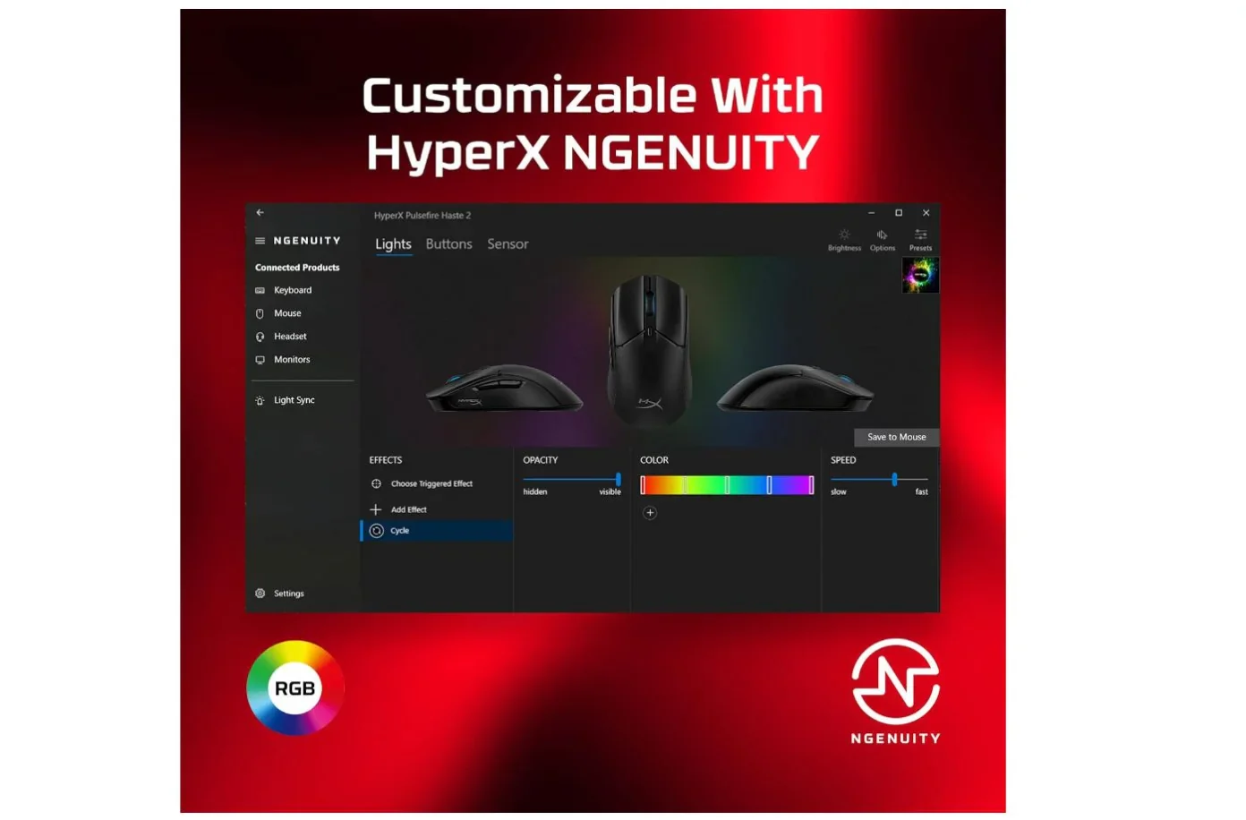 HyperX Pulsefire Haste 2 USB Ultra Lightweight Gaming Mouse - Black - Image 10