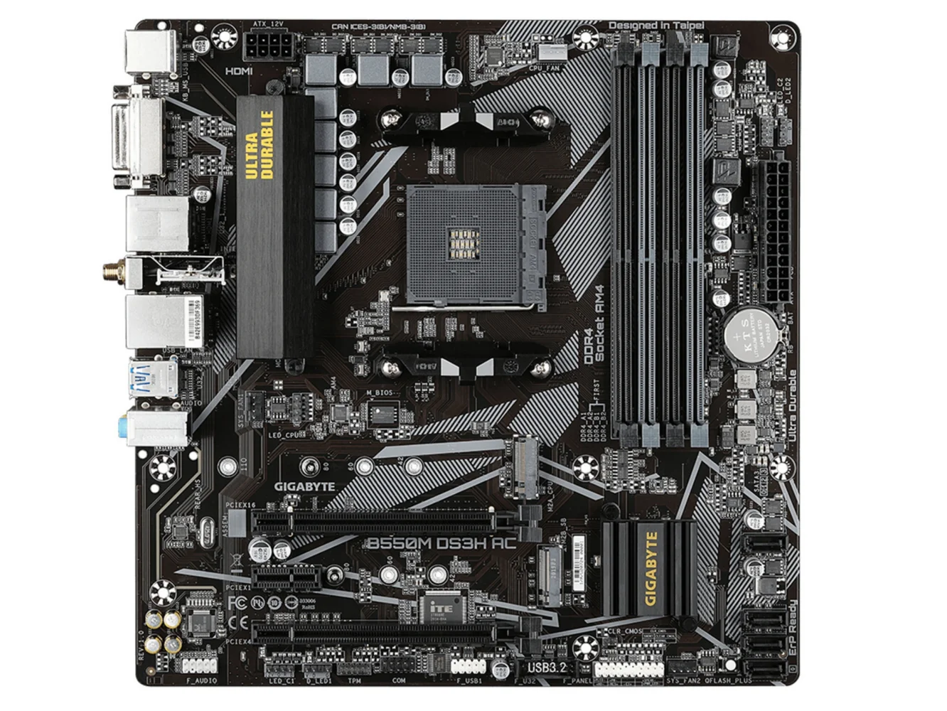 GIGABYTE B550M DS3H AC AM4 mATX Motherboard - Image 4