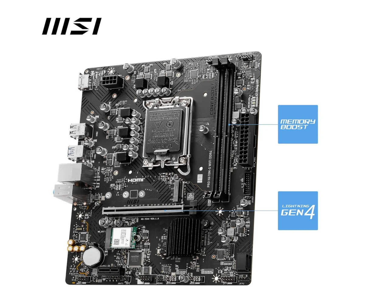 MSI PRO H610M-S WIFI 6E DDR4 Motherboard - Image 3