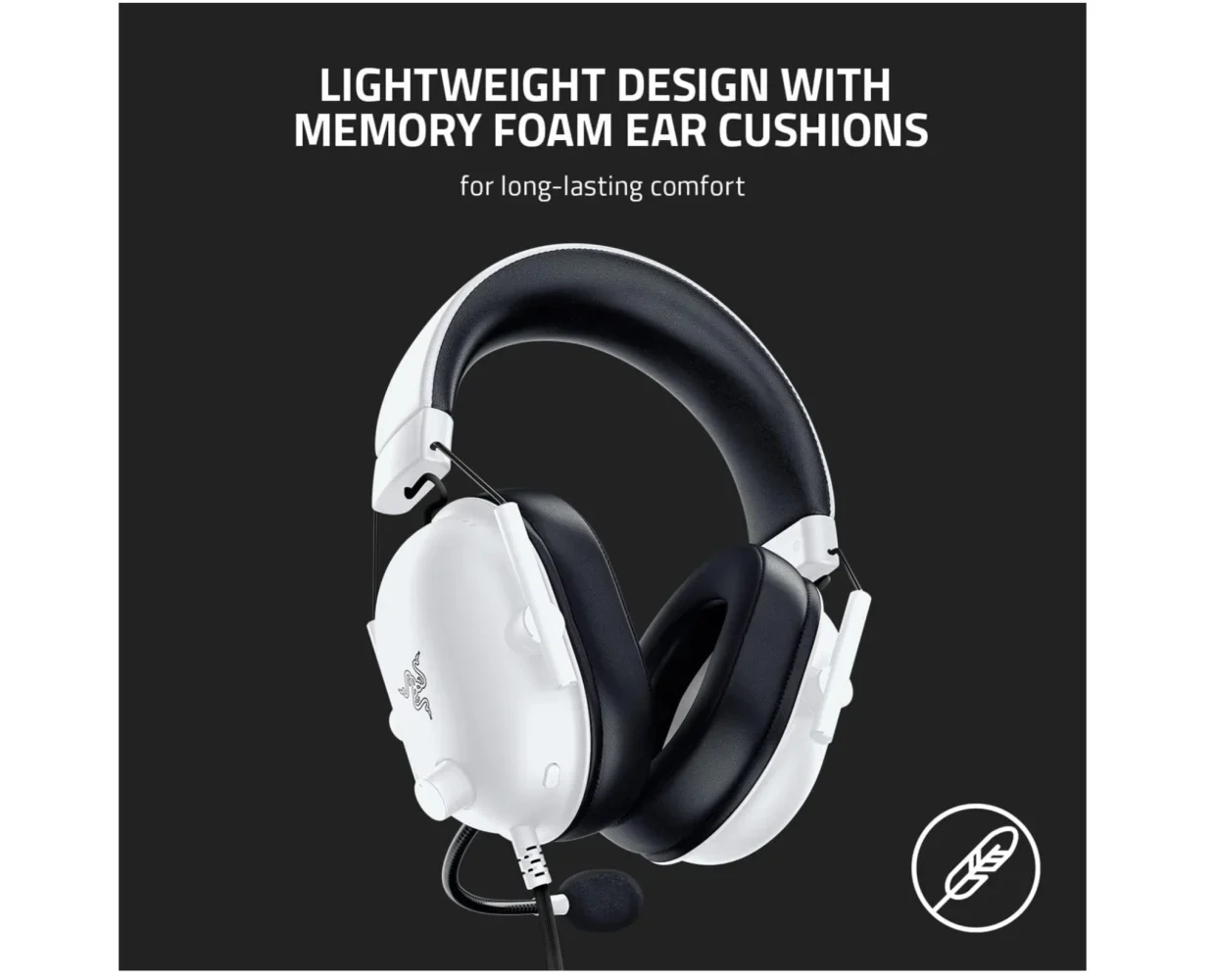 Razer BlackShark X v2 Wired Gaming Headset - White - Image 3