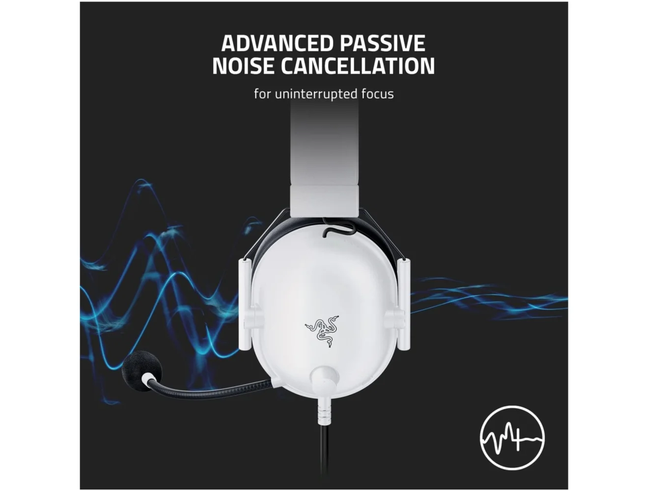 Razer BlackShark X v2 Wired Gaming Headset - White - Image 4