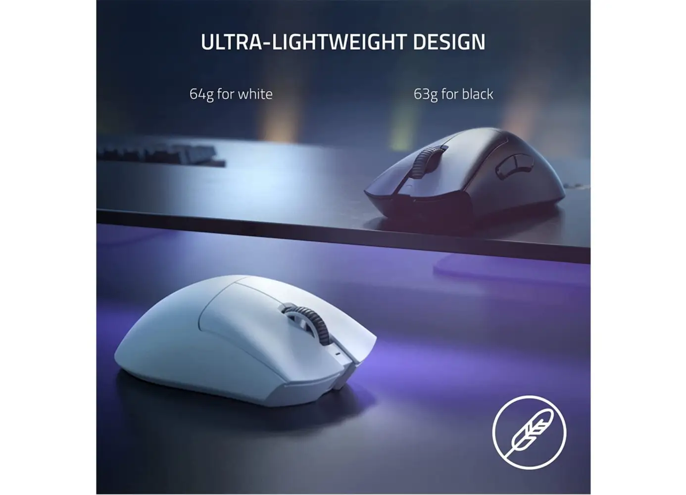 Razer Deathadder v3 Pro Wireless Gaming Mouse - White Edition - Image 2