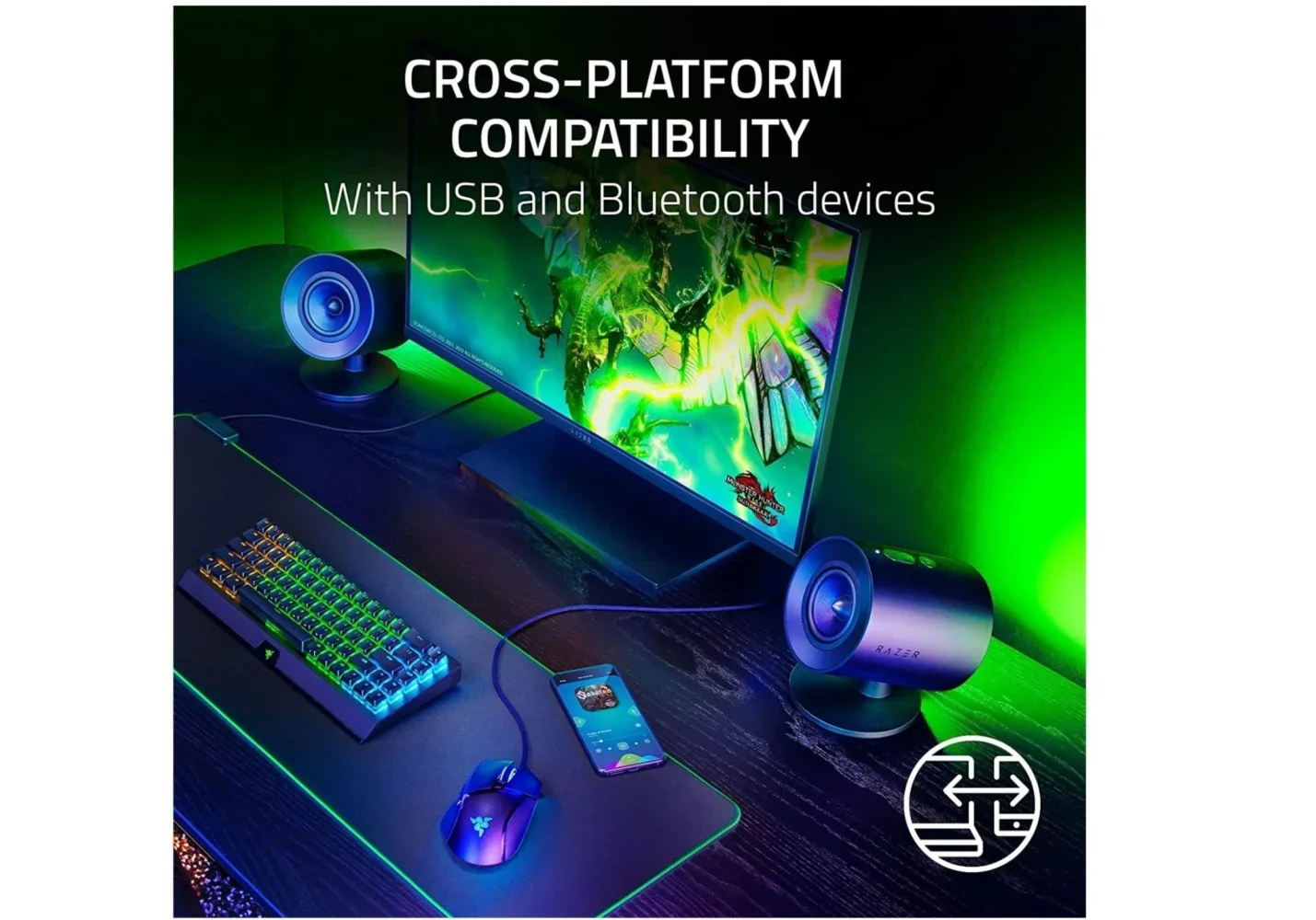 Razer Nommo V2 Full Range 2.1 PC Gaming Speakers with Subwoofer - Image 3