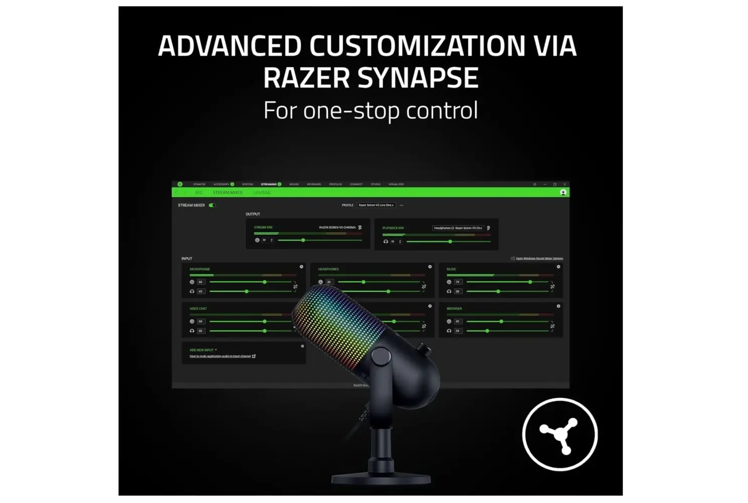 Razer Seiren V3 Chroma RGB USB Microphone - Black - Image 4