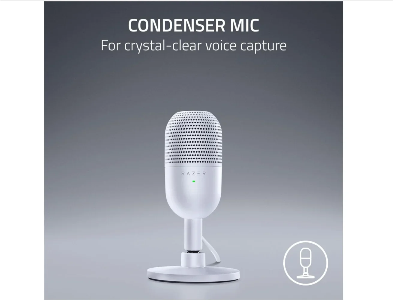 Razer Seiren v3 Mini USB Microphone - White - Image 7