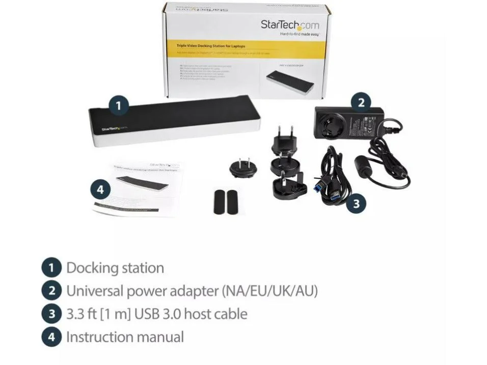 StarTech Triple Monitor USB 3.0 Laptop Docking Station - 4K HDMI, 2x DisplayPort - Universal USB Dock for Windows & Mac OS - Image 6