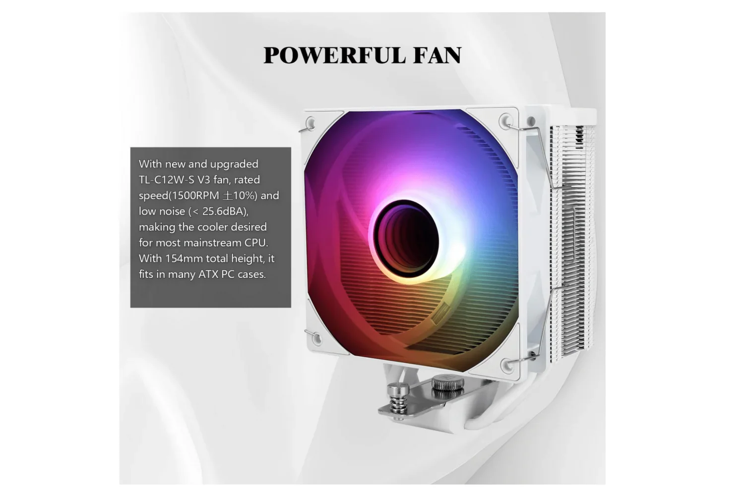 Thermalright Assassin Spirit 120 Vision ARGB White CPU Cooler - 1.5" 240p LCD Display - Image 5